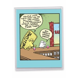 NobleWorks - Big Funny Birthday Greeting Card 8.5 x 11 Inch with Envelope (1 Pack) Large Jumbo Bday Welcome Mat J9283BDG