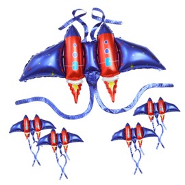 Kisangel 5pcs Rocket Wing Shaped Foil Balloons Lightweight Film Party Decorations for Birthday Festivals and Cosplay Props for Events and Photo Opportunities