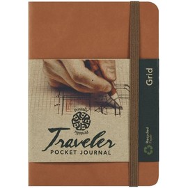 C2F, Inc. Pentalic Grid Traveler Pocket Journal, 6 by 4-Inch, Brown