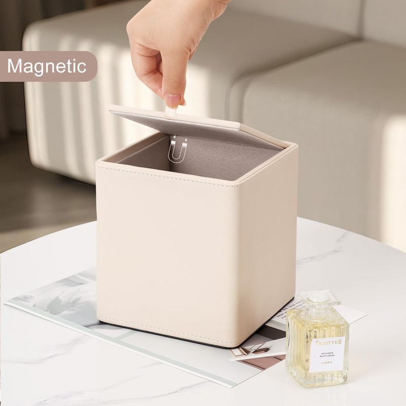 KINGFOM Leather Tissue Box Cover – Square Modern PU Leather