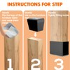 Rectangle Chair Leg Protectors for Hardwood Floors,Black,0.75 x 1.5