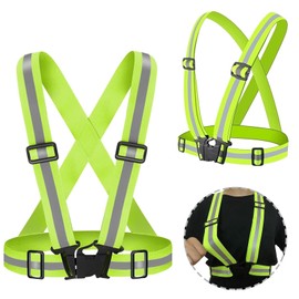 Nutabevr Pack of 2 Reflective Vest, High-Vis Reflective Vest for Optimal Visibility, for Adults and Teenagers, for Jogging, Cycling, Hiking, Day and Night Motorcycle Cycling