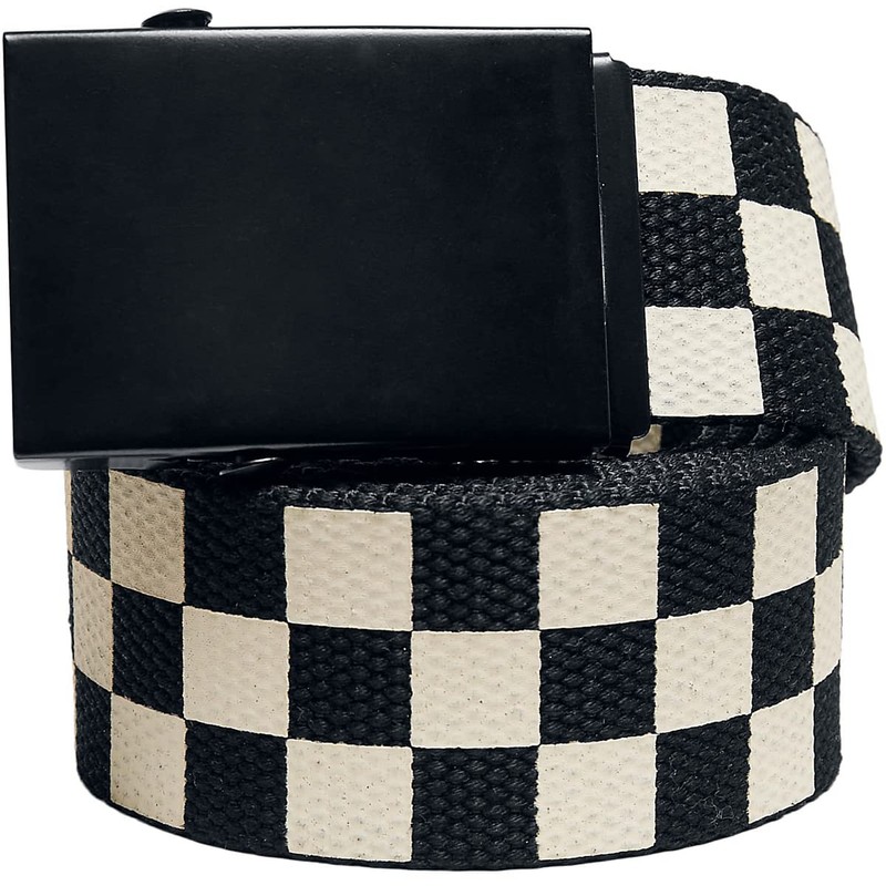 Urban Classics Check and Solid Canvas Belt Pack of 2,