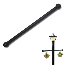 Lamp Post Cross Arm Steel Cross Arm Ladder Rest with Removable Knobs 16 inch Cross Arm Replacement for Outdoor Lamp Posts Pole Light, Black