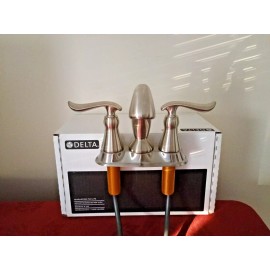DELTA LINDEN 2594-SSMPU-DST TWO HANDLE CENTERSET BATHROOM FAUCET STAINLESS