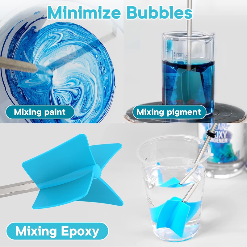 JANCHUN 6 Reusable Long Resin Mixer Paddles Fit for All