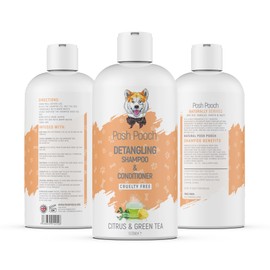 Detangling Dog Shampoo Knot Removing Dematting Detangler Natural Wash Posh Pooch® Moisturising Plant Based Vitamin Rich Fragranced Pet Shampoo, Aloe Vera Exfoliating Infused Alcohol Free Cruelty Free
