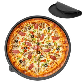 Ooioahuaoo 13 Inch Round Pizza Tray with Holes, High Temperature Resistance, Easy to Clean, Diameter 34.5 cm, Pizza Tray, Suitable for Oven and Dishwasher (1)