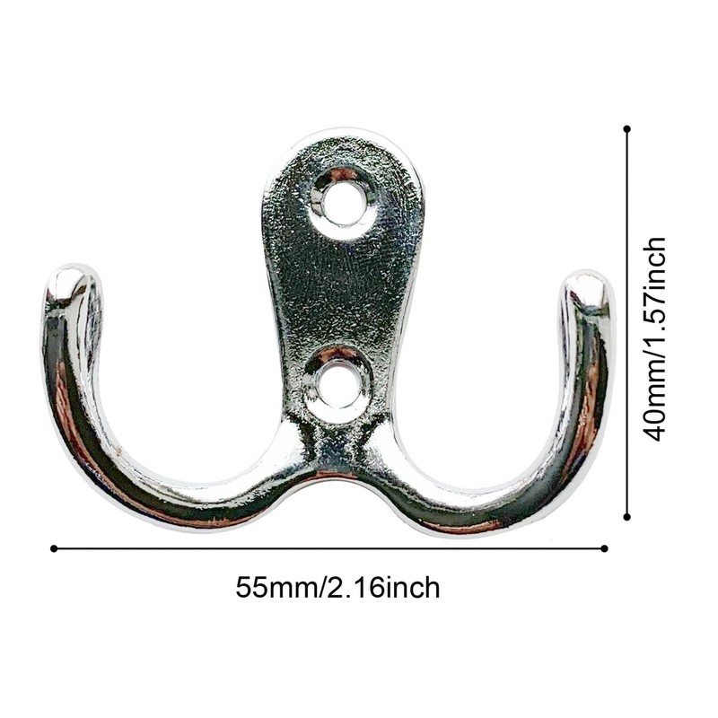 QUOZUO Pack of 15 Double Wall Hooks Wall Coat Hooks