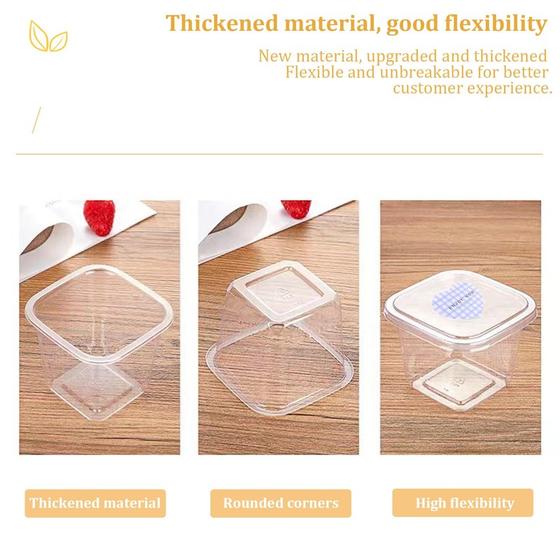 Dessert Cups, 30 PCS Plastic Dessert Cups with Lids and