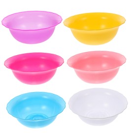 6Pcs Multipurpose Plastic Wash Basin Set for Home & Salon - Durable Face Cleansing Bowls, Bpa-Free, Easy to Clean, Assorted Colors