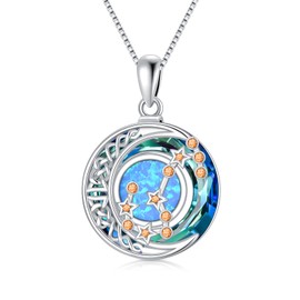 TOUPOP Scorpio Necklace Gifts for Women 925 Sterling Silver Celtic Moon Zodiac Sign Constellation Pendant Necklaces Citrine November Birthstone Jewelry Blue Crystal Birthday Valentines Day Gifts