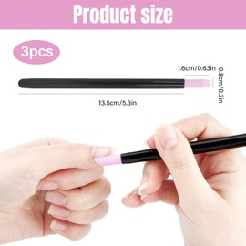 Pack of 3 double-headed cuticle file stone, quartz stone nail file, quartz pen, cuticle pusher, nail file stone, nail grinding pen, nail grinding pens, stone nail file pen