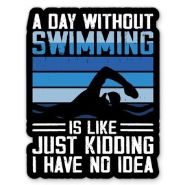 Swimming Stickers - 2 Pack - Waterproof Vinyl for Car, Phone, Water Bottle, Laptop - Competitive Swimmer Pool Decals (2-Pack)