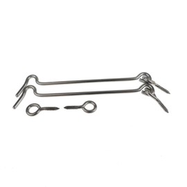 2 x Stainless Steel Storm Hooks, Window Hooks, Door Hooks, Window Safety Hooks (Length 200 mm)