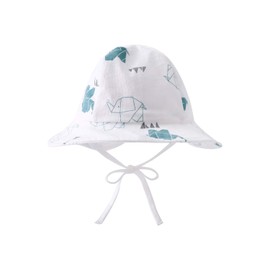 pureborn Baby Sun Hat Wide Brims Bucket Hat Sun Protection with Straps Cartoon Elephant 3-6 Months