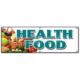 72" Health Food Banner Sign Vegetarian Vegan Organic GMO Produce Healthy