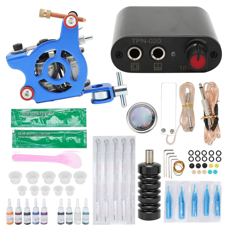 Complete Tattoo Kit Professional Tattoo Machine Kit Power Supply 9