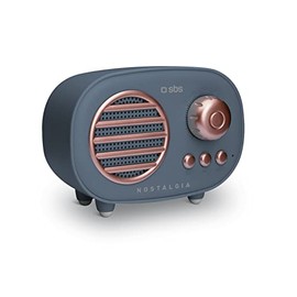 SBS Wireless Speaker 3W Sanremo - Portable V 4.2 Bluetooth Retro Speaker, 3 Watt, 300 mAh, Slot for Micro SD Card, Socket Input 3.5 mm, Input for USB, Runtime: 2/3 Hours