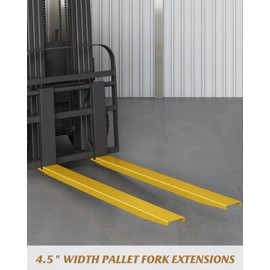 GARVEE Forklift Extensions, 72" Length 4.5" Width Fork Extensions for Forklifts, Heavy Duty Steel Forklift Attachment, 1 Pair Pallet Fork Extensions, Yellow