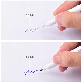 Rotulador de cejas de doble punta, rotulador de Microblading con regla de, posicionamiento de maquillaje de doble punta preciso, 10 Uds
