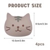 Cat Coasters Set of 4, Non-Slip PVC Cup Mats for