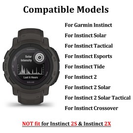 VINIUSIKI Compatible for Garmin Instinct 2 Band, Soft Silicone Strap Sport Wristband Replacement for Garmin Instinct 2/Instinct Esports/Solar/Tide/Tactical GPS,Gray