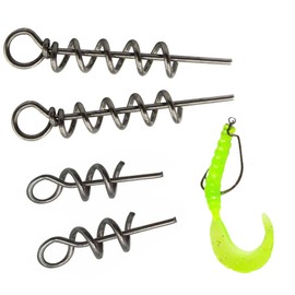 JSHANMEI Fishing Lure Bait Spring Lock Pin Twist Lock Hook Lure Connectors Fishing Spring Needle Screw Soft Worm Lure Hooks Pin Fixed Lock Needle (Large-100pcs)