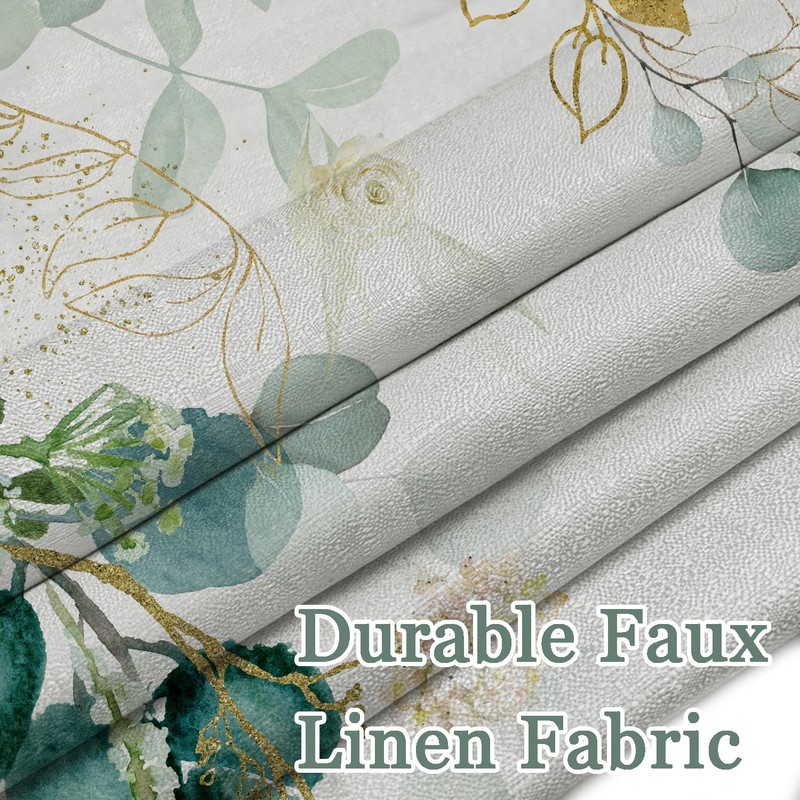 Sage Green Botanical Floral Curtains 100% Blackout Curtains 84Inch 2