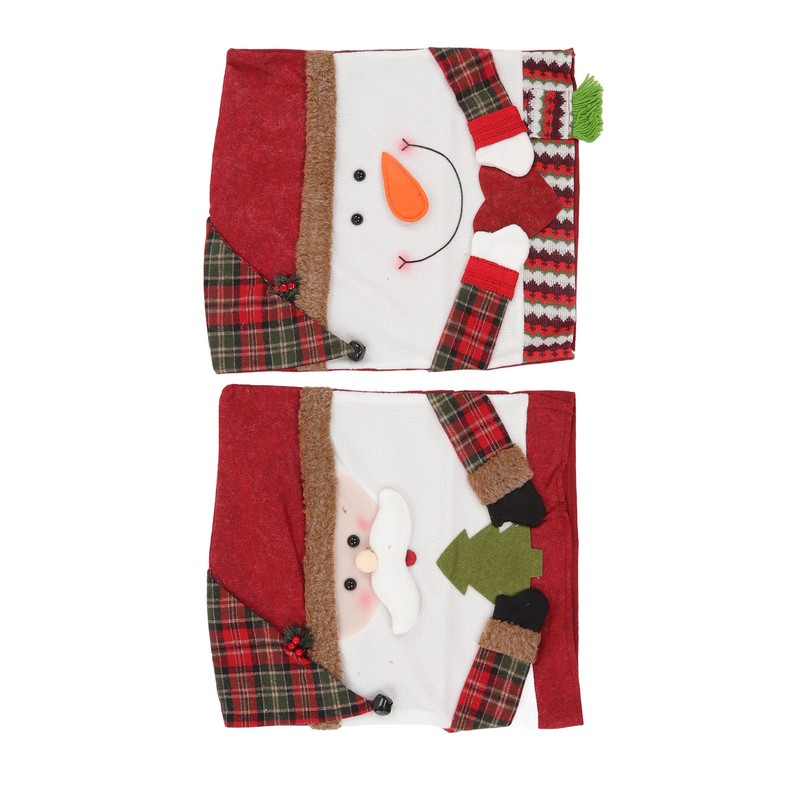 2pcs Christmas Chair Back Cover Decorative Non Woven Fabrics Old