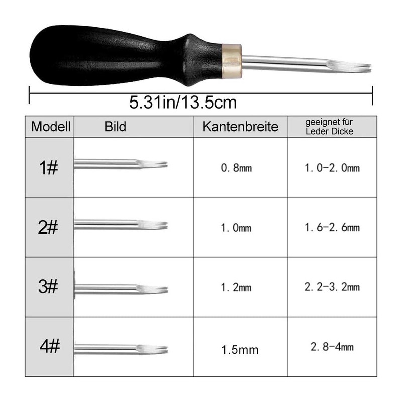 Namner Leather Edge Tool Set-4 Pcs Leather Beveler, Leather Edge