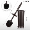 Toilet Bowl Brush Holder Set: Classic Round Bristle Head Deep
