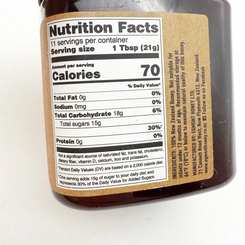 Egmont Honey Manuka Honey, Raw And Unpasteurized, UMF 18+, MGO