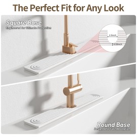 IMGROSE Faucet Mat for Kitchen Sink, Diatomite Stone Drying Sink Protectors, Bathroom Faucet Splash Guard, Quick Dry Water Absorbing, Non-Slip Stone Tray for Kitchen Counter, White, 23.6" x 3.9"