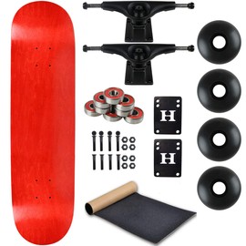 Moose Complete Skateboard Stain Red 8.0" with Black Trucks and Black Wheels