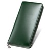 Mura Men's Long Wallet, Zipper, Genuine Leather, Green Wallet, Coin