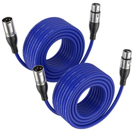 EBXYA XLR Cable 25 Ft 2 Packs - Premium Microphone Cable Patch Speaker Cable 3-Pin XLR Male to Female, Blue