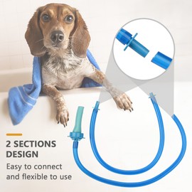 Slip-on Dog Wash Hose Attachment Handheld Pet Shower Hose for Showerhead Sink 5FT Hose Length Fits Up to 6 Inch Diameter Heads (NOT for Tub Water Tap)