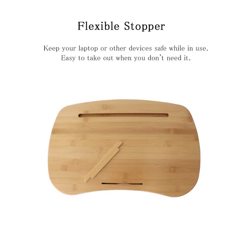 SUMISKY Lap Desk-Portable Laptop Table with Bamboo Platform Phone Holder
