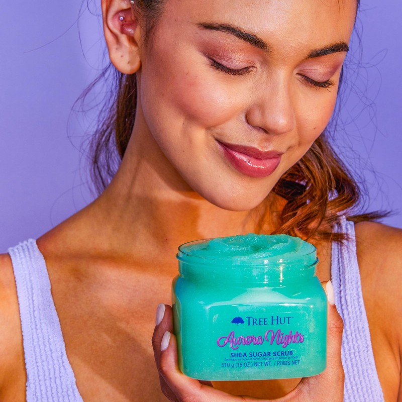 Tree Hut Aurora Nights Shea Sugar Scrub, Exfoliating, Hydrating &