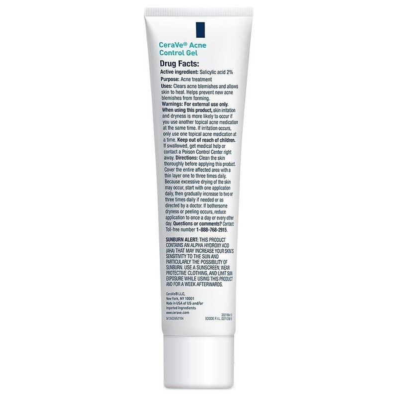 CeraVe Acne Control Gel 2% Salicylic Acid Acne Treatment with