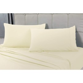Generic Queen 4PC Bed Sheet Set- Cooling, Hotel Quality 1800 Thread Count, Fade Resistant, Wrinkle Free, Ultra Soft, Shrink Resistant, Deep Pocket Bedding- 4 Piece Set (Ivory, Queen)
