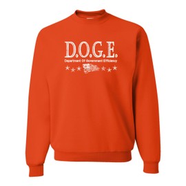XX-Large Orange Mens D.O.G.E. Department Of Government Efficiency USA Pride Sweatshirt Crewneck