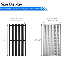 Grillflame 463642316 Grill Grates Infrared Emitter Replacement Parts for Charbroil 2 Burner Commercial Tru Infrared Cooking Grate 463644220 463675016 463632520 463245518 Grates Emitter Plates