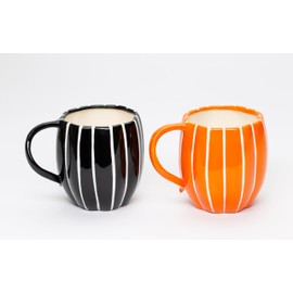 Cosmos Gifts Fine Ceramic Thanksgiving Harvest Pumpkin Spice Mug Set of 2, 5" L