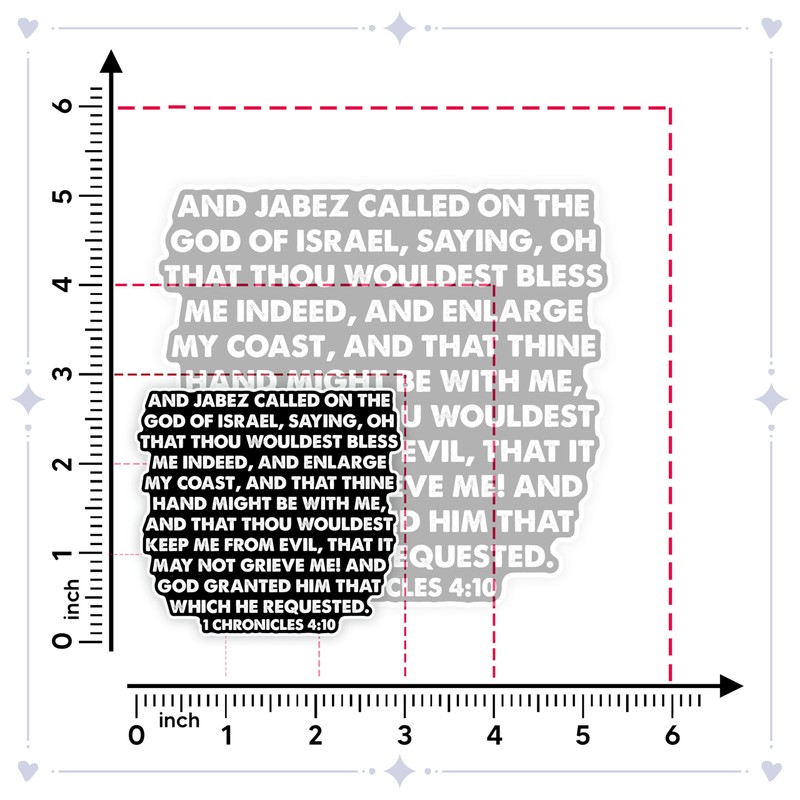 1 Chronicles 4 10 Sticker - Blessing and Growth Scripture