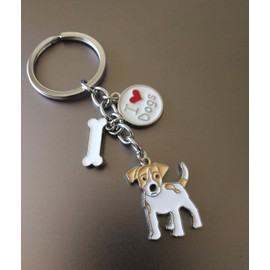 bbeart® Dog Keyring Keychain, Small Dog Metal Keyring with Key Ring, Key Tags Car Keyring Pocket Charm Jack Russell -A, Small, Jack Russell -A