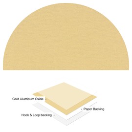 Kozelo 50pcs No Hole Sanding Discs- [ 5 Inch 120 Grit ] Round Hook and Loop Grip Sanding Pads Sheet Sandpaper for Automotive Woodworking Metal Polishing Use| Gold, Aluminum Oxide