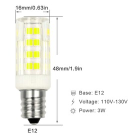 Honle E12 LED Light Bulbs 3W Equivalent 30W Halogen Bulb Daylight White 6000K T3 T4 Edison Screw Candle Base Mini Non-dimmable 110V 120V for Ceiling Fan, Chandelier, Indoor Lighting Pack of 4