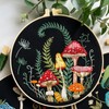 Myfelicity Embroidery Kit with Mushroom Patterns, 3 Hoops, Fabric, Threads,